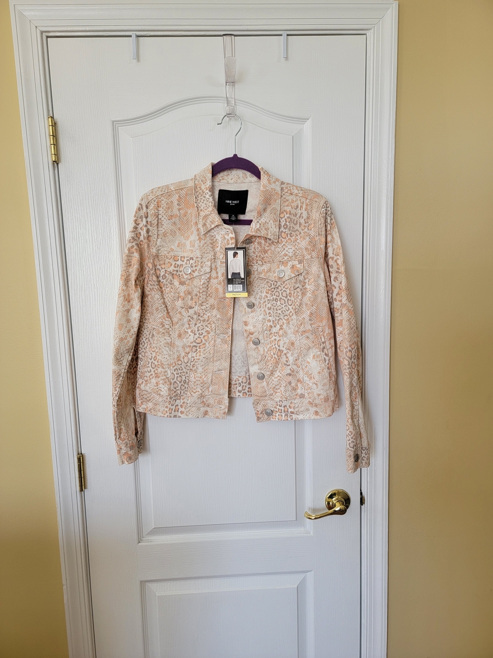 Nine West Animal Print Spring Denim Jacket, NWT, Misses Med